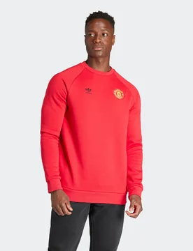 Manchester United Essentials Trefoil Crew Sweatshirt XL - Adidas - FashionsVida