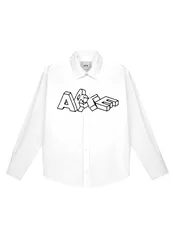 Camicia Manica Lunga Uomo Logo Blocks Shirt White