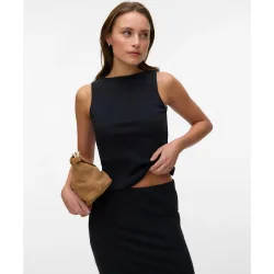 Top de mujer manga sisa con cuello barco