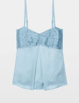 Zadig & Voltaire - Top Lencero de mujer de satén con tirantes ajustables y corpiño plisado - Zadig & Voltaire - FashionsVida