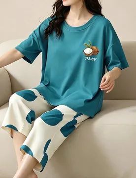Conjunto de 2 piezas para mujer y niñas jóvenes, top rosa casual minimalista con estampado lindo de gato de dibujos animados y letras, pantalones/sh - Shein - FashionsVida