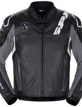 Giubbotto Moto in Pelle DP PROGRESSIVE LEATH Nero Bian taglia 50 - Spidi - FashionsVida