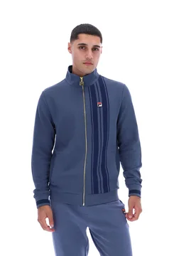 Vintage Indigo Dante Printed Stripe Track Top - XS - FILA - FashionsVida