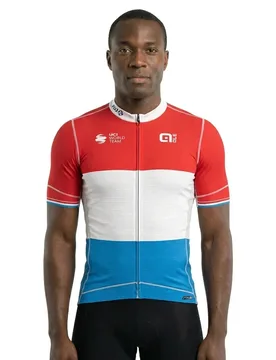 Maglia A Maniche Corte Groupama Fdj 2021 Luxembourg Champion Pr-s Red / White / Blue - Ale - FashionsVida