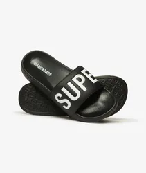 Superdry Herren Core Badesandalen mit Grafik Schwarz - Größe: 6-7