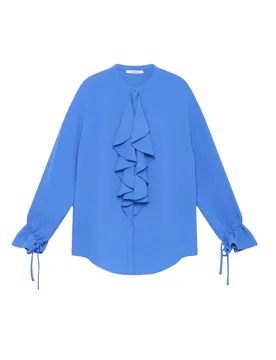 Camicie donna - camicia sable crepe - blu - Maliparmi - FashionsVida