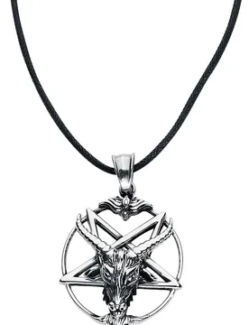 Gothic Halskette - Goat Pentagram - silberfarben - Unisex - unisex - etNox hard and heavy - FashionsVida