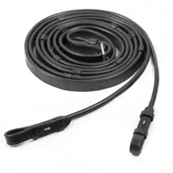 Schockemöhle Sports Lederzügel, rundgenäht, Stops, black/silver WB