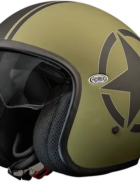 Casco Moto Jet VINTAGE STAR MILITARY BM Verde Opaco taglia XS - Premier - FashionsVida