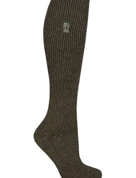 Women's 1 Pair SOCKSHOP Outdoor 2.3 TOG Plain Long Leg Gardening Socks Forest Green 4-8 - Green - Size: Small - Heat Holders - FashionsVida