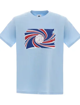 Mens Swirl Logo Print Regular Fit T-Shirt In Sky Blue - Size Small - Pretty green - FashionsVida