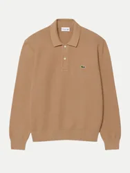 Langarm-Polohemd aus Strick Beige XL