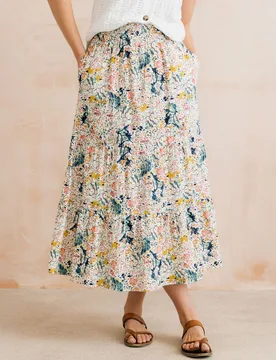 Evie Skirt - Harding Print - Ecru - Lily & Me - FashionsVida