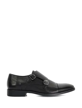 Leather Monk Strap Shoes Black male - Dune london - FashionsVida