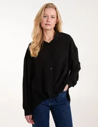 Twist Front Shirt - M / BLACK - female