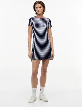 Vestido de mujer de corte mini con diseño a rayas - Tommy Jeans - FashionsVida