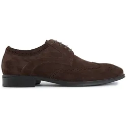 Mens Ldn Guard Brogue Shoes - Brown Suede - Size Uk 8