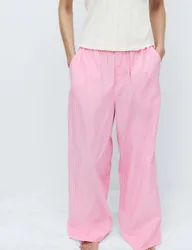 Pure Cotton Striped Pyjama Bottoms Medium Rose female