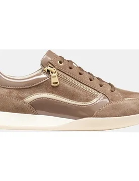 Zapatilla de mujer en ante y con aplicaciones - Geox - FashionsVida