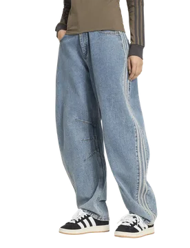 High Rise Barrel Leg Denim Pant Women Pants - Blue - Size XXXS - Cotton Jersey - Blue - Size: XXXS - Adidas - FashionsVida