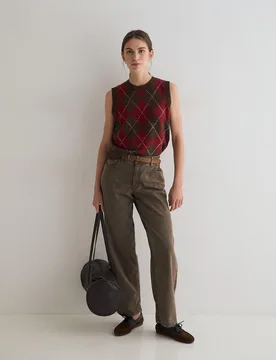 Vaquero recto de mujer de tiro medio en algodón orgánico - Yerse - FashionsVida