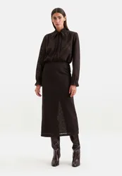 Pencilskirt aus Spitze, Baumwoll Mix Braun 42