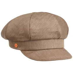 Anja Herringbone Linen Newsboy Cap by - beige - Damen - Size: One Size