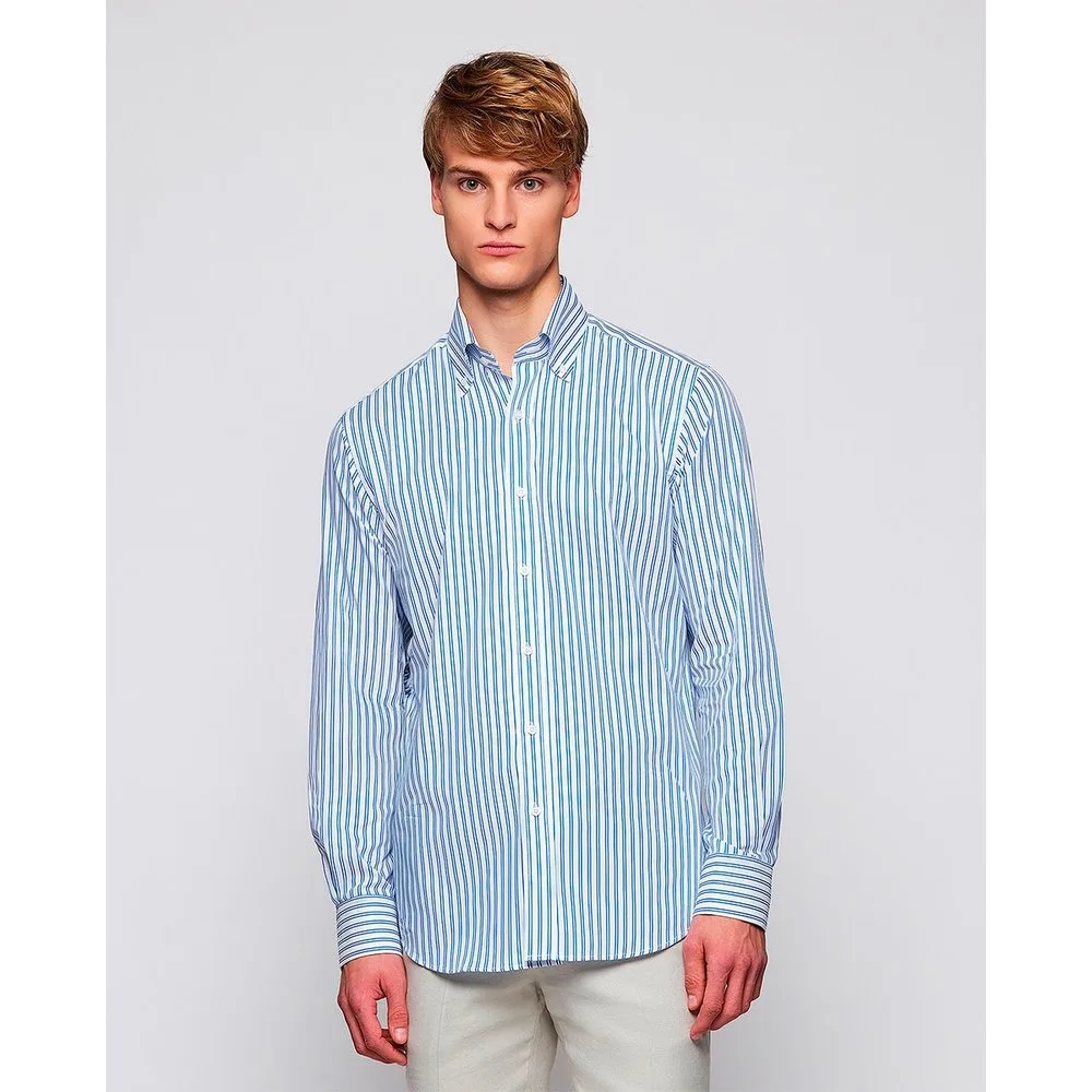 Camisa vertir de hombre rayas cuello con botones - Mirto - FashionsVida
