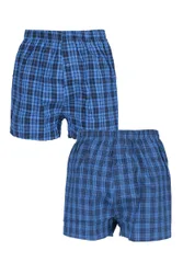 Pair Navy Woven Boxers Men's Small - - Blue - Size: Small