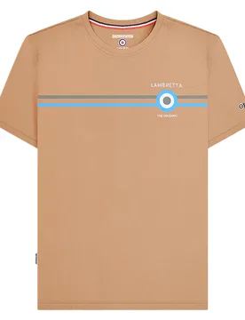 Mens Classic Ss24 Stripe T-Shirt (Sand) Cotton - Size 3xl - Lambretta - FashionsVida