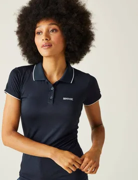 Women's Remex II Active Polo Shirt in Mid Navy Size: 16 - Mid Navy - Size: 16 - Regatta - FashionsVida