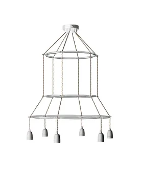 Cables Lampe Suspendue Sans Ampoule 3 Cage 6 Drops Edison St64 Grey / Dove One Size - Creative - FashionsVida