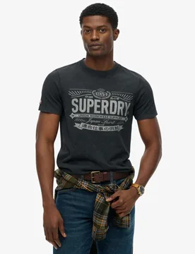 Superdry Herren Lässiges Heritage Brand T-shirt Black - Größe: S - 39.99 - FashionsVida