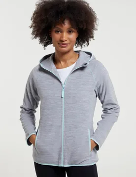 Lleyn Melange II Womens Fleece Hoodie - Grey - Grey - Size: 10 - Mountain Warehouse - FashionsVida