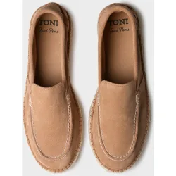 Alpargatas de hombre de serraje tipo mocasín