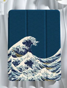 Funda protectora para tableta con patrón de ola Ukiyo-E, compatible con iPad 9.7/10.2/10.5/10.9/12.9 pulgadas/Pro 11 pulgadas, 10.a generación, Gala - Shein - FashionsVida