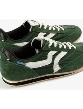 Zapatillas retro de hombre en ante con cordones blancos - Scalpers - FashionsVida