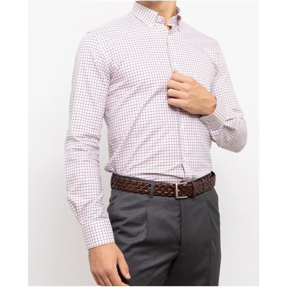 Camisa algodón de hombre soft slim en ejedrez en claro - Wickett Jones - FashionsVida