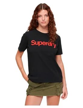 T-shirt à Manches Courtes Core Neon Logo Black S - Superdry - FashionsVida