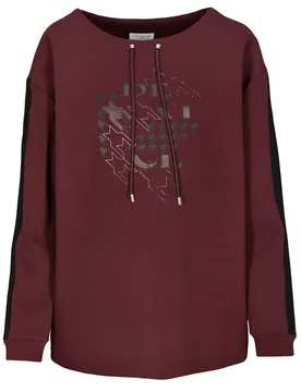Sweatshirt, 1/1 Arm,Frontdruck female - 38 - FashionsVida