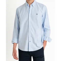 Camisa de algodón de hombre regular en liso