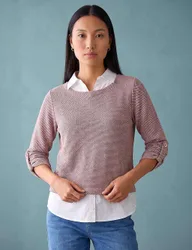 In 1 Textured Mock Shirt Jumper Pink female
