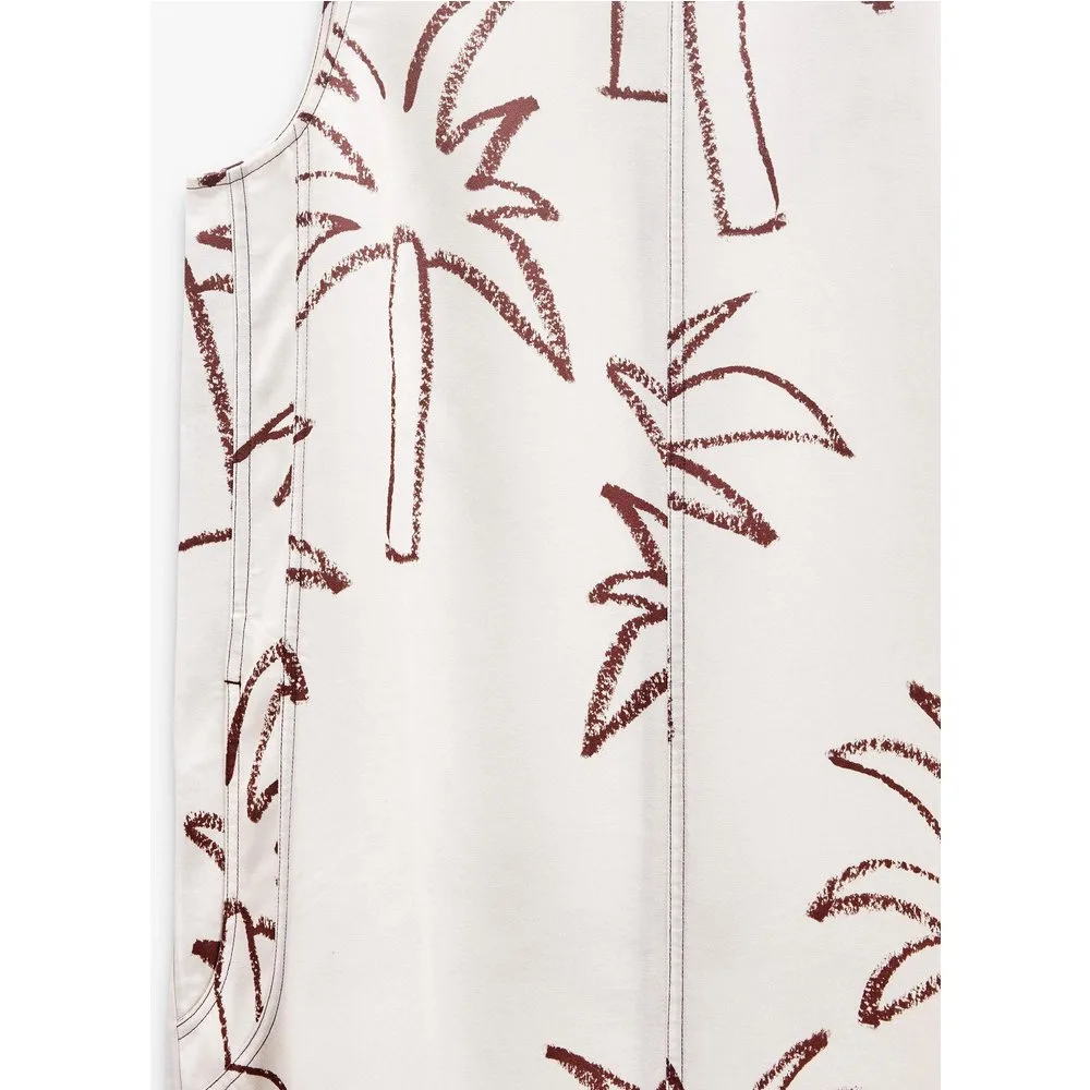 Vestido largo sin mangas con estampado de palmeras - Parfois - FashionsVida