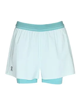 Pantales cortos de running 2 en 1 de 3 para mujer Performance azul claro L - On - FashionsVida