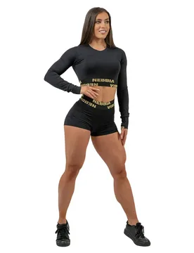 T-shirt à Manches Longues Intense Perform Gold Black / Gold S - Nebbia - FashionsVida