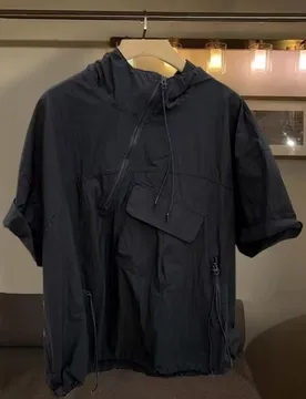 Men's Black Hooded Pocket Short Sleeve Jacket, Half Zip Lightweight Casual Windproof T-Shirt Summer Outdoor Functional Top - Aliexpress - FashionsVida