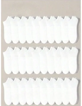 Pares Calcetines de Barco Bajos Casuales Absorbentes de Sudor unicolor para Hombres 1/3/5/6/9/15/20 Pares 20 pares blancos - Shein - FashionsVida