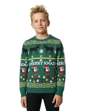 Sweat-shirt Jorhoho Knit Green 10 Années Garçon - Jack & jones - FashionsVida