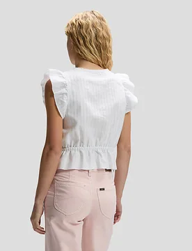 Regular Ruffle Sve Shirt Bright White Größe S female - Lee - FashionsVida