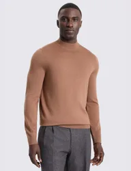 Merino Wool Rich Roll Neck Jumper Pink male